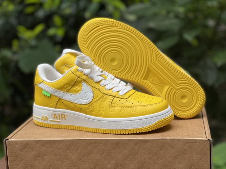 Men's Air Force 1 Yellow/White Shoes 121 Men's Air Force 1 Yellow/White Shoes 121